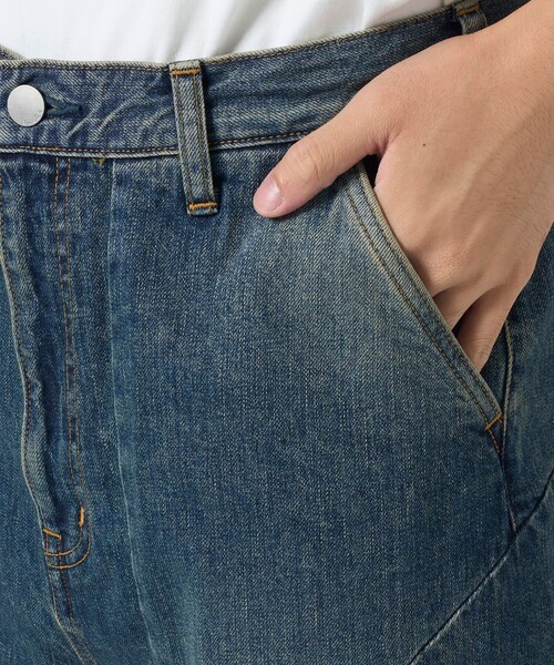 Jieda（ジエダ）の「CURVE OVER DENIM（デニムパンツ・メンズ・ブラック/ダークインディゴブルー・1/2）」の19枚目の写真