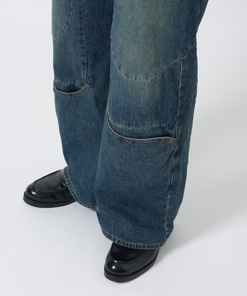 Jieda（ジエダ）の「CURVE OVER DENIM（デニムパンツ・メンズ・ブラック/ダークインディゴブルー・1/2）」の21枚目の写真
