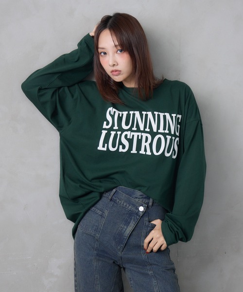 ENVYM（アンビー）の「【ZOZOTOWN限定カラー】プリント ロゴ オーバー サイズ ロンT（Tシャツ/カットソー・レディース・グリーン/ホワイト系その他/ブラック/ホワイト/チャコールグレー・FREE）」の10枚目の写真