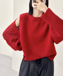 mystic | 【2024AW/スタッフ人気No.1】ショルダースリットニット(ニット/セーター)