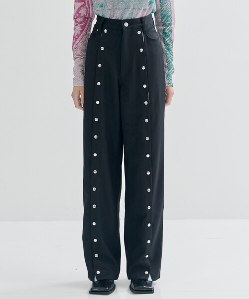 BASICKS（ベイシックス）の「【BASICKS/ベーシックス】Hard Button Trouser/ハードボタントラウザーパンツ（その他パンツ・レディース・ブラック・S）」の5枚目の写真