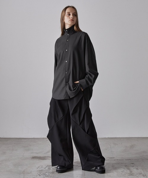 【CLEL】Wool-like 2-way Design Shirt CLEL】Wool-like 2-way Design Shirt / ウールライク 2way