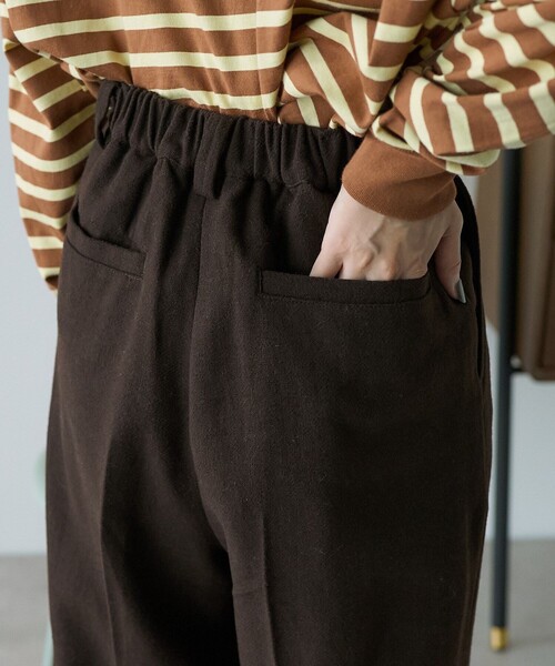 FREAK'S STORE（フリークスストア）の「ウーリー タックワイドパンツ/ツータックパンツ/チェックパンツ/スラックス（スラックス・レディース・ブラウン/ネイビー/その他16/グレー・MEDIUM/SMALL）」の5枚目の写真