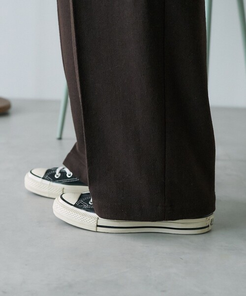 FREAK'S STORE（フリークスストア）の「ウーリー タックワイドパンツ/ツータックパンツ/チェックパンツ/スラックス（スラックス・レディース・ブラウン/ネイビー/その他16/グレー・MEDIUM/SMALL）」の7枚目の写真