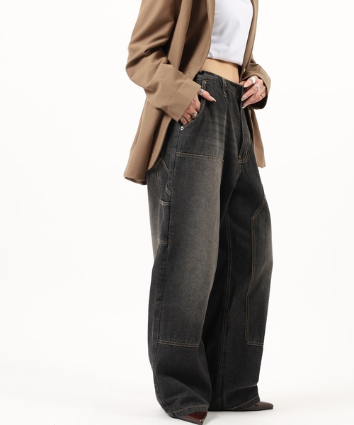 Jungle Storm(ジャングルストーム)の「Double knee painter pants / ダブルニーペインターパンツ unisex(デニムパンツ・メンズ・ブラック/ネイビー・L/M)」の17枚目の写真