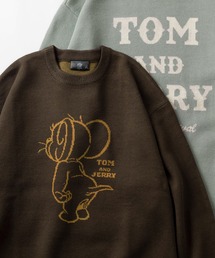 Tom＆Jerry（トムアンドジェリー）の「【TOM＆JERRY/トムとジェリー】キャラクター コミカルイラスト ジャガード織デザイン ビッグシルエット クルーネックニット/長袖ニット（ニット/セーター・メンズ）」