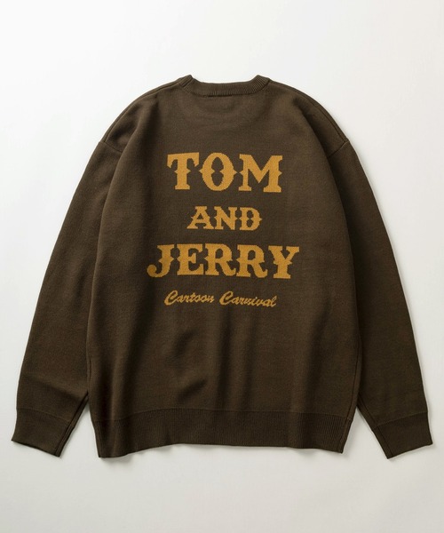 Tom＆Jerry（トムアンドジェリー）の「【TOM＆JERRY/トムとジェリー】キャラクター コミカルイラスト ジャガード織デザイン ビッグシルエット クルーネックニット/長袖ニット（ニット/セーター・レディース・ダークブラウン/サックスブルー/アイボリー/ブラック・XL/L/M）」の8枚目の写真