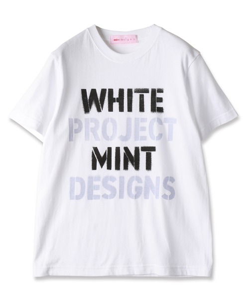 mintdesigns(ミントデザインズ)の「"WHITE PROJECT”STENCIL PRINT T-SHIRT / "ホワイトプロジェクト"ステンシルプリントTシャツ(Tシャツ/カットソー・レディース・ホワイト×レッド/ホワイト×グレー/ブラック×シルバー/ホワイト×シルバー・2)」の15枚目の写真