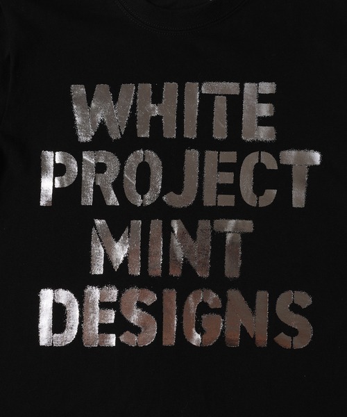 mintdesigns(ミントデザインズ)の「"WHITE PROJECT”STENCIL PRINT T-SHIRT / "ホワイトプロジェクト"ステンシルプリントTシャツ(Tシャツ/カットソー・レディース・ホワイト×レッド/ホワイト×グレー/ブラック×シルバー/ホワイト×シルバー・2)」の21枚目の写真