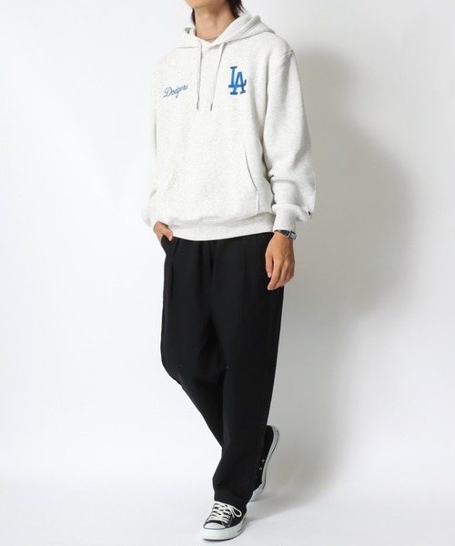 MLB(メジャーリーグベースボール)の「MLB/メジャーリーグベースボール 裏起毛 オーバーサイズ スウェットパーカー フーディー レディース メンズ トレーナー(パーカー・メンズ・オフホワイト/ブラック/オートミール/ネイビー・LL/L/M)」の5枚目の写真