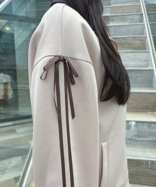 F i.n.t（フィント）の「リボンライントラックジャケット/fint（ブルゾン・レディース・ブルーグリーン/ベージュ・FREE）」の16枚目の写真