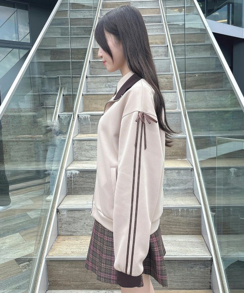 F i.n.t（フィント）の「リボンライントラックジャケット/fint（ブルゾン・レディース・ブルーグリーン/ベージュ・FREE）」の19枚目の写真