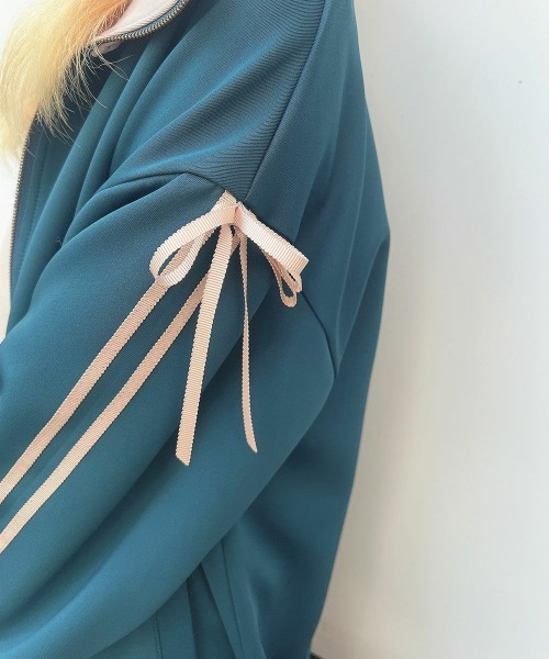 F i.n.t（フィント）の「リボンライントラックジャケット/fint（ブルゾン・レディース・ブルーグリーン/ベージュ・FREE）」の22枚目の写真