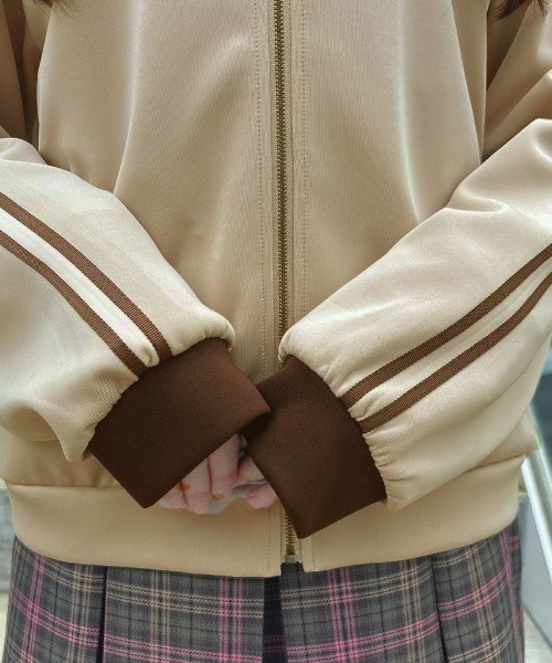 F i.n.t（フィント）の「リボンライントラックジャケット/fint（ブルゾン・レディース・ブルーグリーン/ベージュ・FREE）」の7枚目の写真