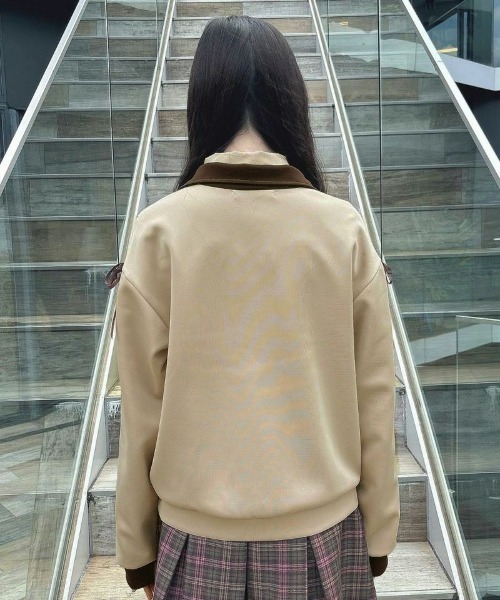 F i.n.t（フィント）の「リボンライントラックジャケット/fint（ブルゾン・レディース・ブルーグリーン/ベージュ・FREE）」の8枚目の写真