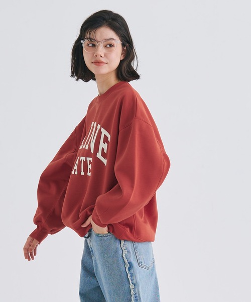 coca（coca）（コカ）の「【WEB限定セール】裏起毛 プリントロゴスウェット（スウェット・レディース・チャコール/グレイッシュベージュ/グレー/レッド・M/L）」の6枚目の写真