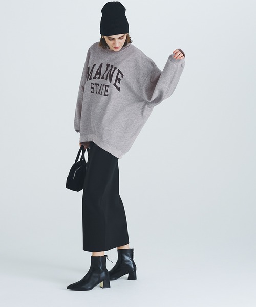 coca（coca）（コカ）の「【WEB限定セール】裏起毛 プリントロゴスウェット（スウェット・レディース・チャコール/グレイッシュベージュ/グレー/レッド・M/L）」の18枚目の写真