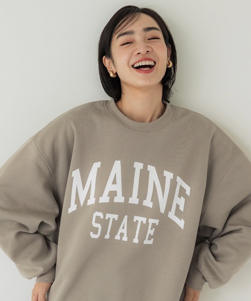 coca（coca）（コカ）の「【WEB限定セール】裏起毛 プリントロゴスウェット（スウェット・レディース・チャコール/グレイッシュベージュ/グレー/レッド・M/L）」の14枚目の写真