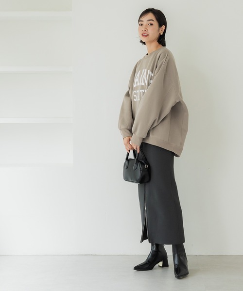 coca（coca）（コカ）の「【WEB限定セール】裏起毛 プリントロゴスウェット（スウェット・レディース・チャコール/グレイッシュベージュ/グレー/レッド・M/L）」の13枚目の写真