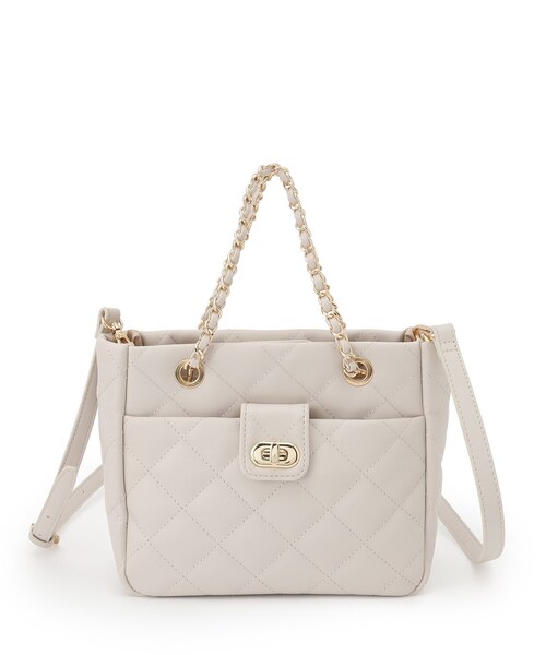 index（インデックス）の「キルティング2WAYバッグ（ショルダーバッグ・レディース・ライトブルー/オフホワイト/ブラック・00）」の2枚目の写真