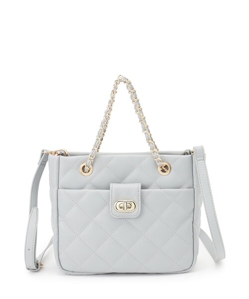 index（インデックス）の「キルティング2WAYバッグ（ショルダーバッグ・レディース・ライトブルー/オフホワイト/ブラック・00）」の7枚目の写真