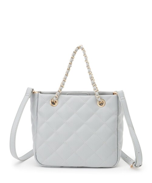 index（インデックス）の「キルティング2WAYバッグ（ショルダーバッグ・レディース・ライトブルー/オフホワイト/ブラック・00）」の8枚目の写真
