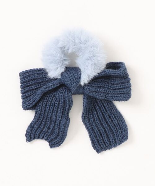 TONE SELECT GOODS（トーンセレクトグッズ）の「【urge select】ニットリボン×ファーシュシュ（シュシュ・レディース・ブルー/カーキ/ダークブラウン/ピンク/ブラウン/アイボリー・FREE）」の15枚目の写真