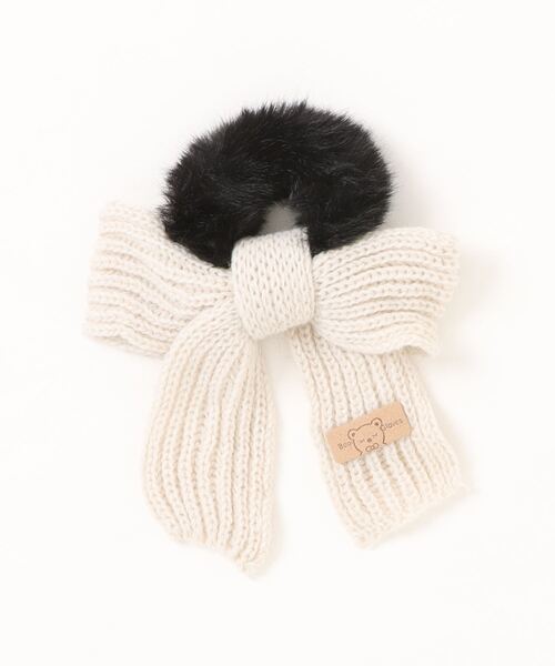 TONE SELECT GOODS（トーンセレクトグッズ）の「【urge select】ニットリボン×ファーシュシュ（シュシュ・レディース・ブルー/カーキ/ダークブラウン/ピンク/ブラウン/アイボリー・FREE）」の9枚目の写真