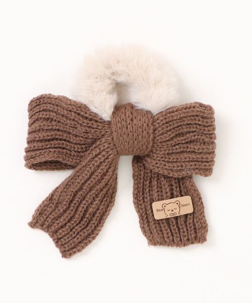 TONE SELECT GOODS（トーンセレクトグッズ）の「【urge select】ニットリボン×ファーシュシュ（シュシュ・レディース・ブルー/カーキ/ダークブラウン/ピンク/ブラウン/アイボリー・FREE）」の11枚目の写真