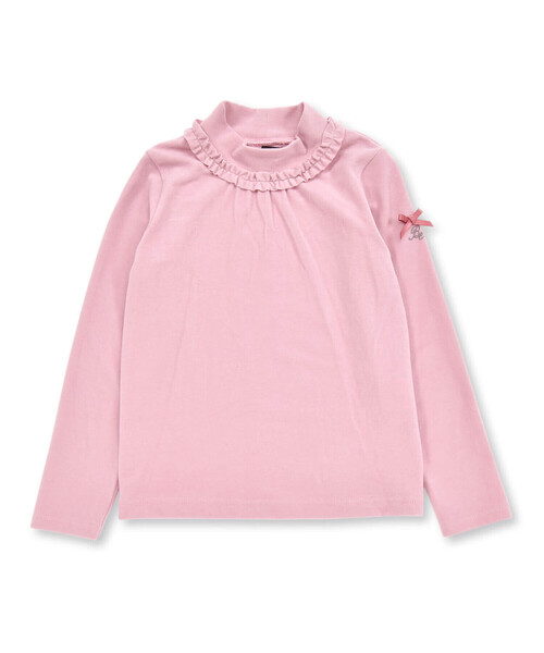 【セール】【日本製】ミップスウェードフリルハイネックTシャツ(80~150cm)（Tシャツ/カットソー）｜BeBe（ベベ）