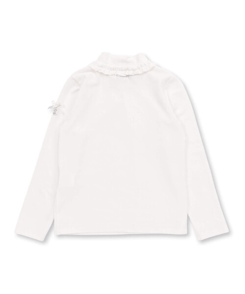 BeBe(ベベ)の「【日本製】ミップスウェードフリルハイネックTシャツ(80~150cm)(Tシャツ/カットソー・キッズ・オフホワイト/ネイビー/ピンク/グレー・120cm/130cm/140cm/90cm/110cm/100cm/80cm/150cm)」の10枚目の写真