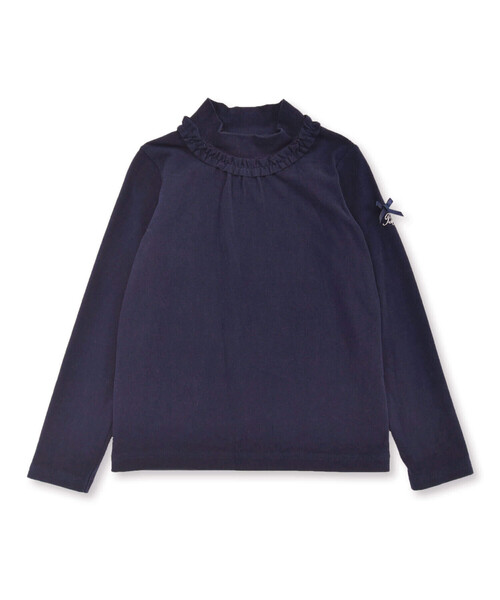 BeBe(ベベ)の「【日本製】ミップスウェードフリルハイネックTシャツ(80~150cm)(Tシャツ/カットソー・キッズ・オフホワイト/ネイビー/ピンク/グレー・120cm/130cm/140cm/90cm/110cm/100cm/80cm/150cm)」の13枚目の写真