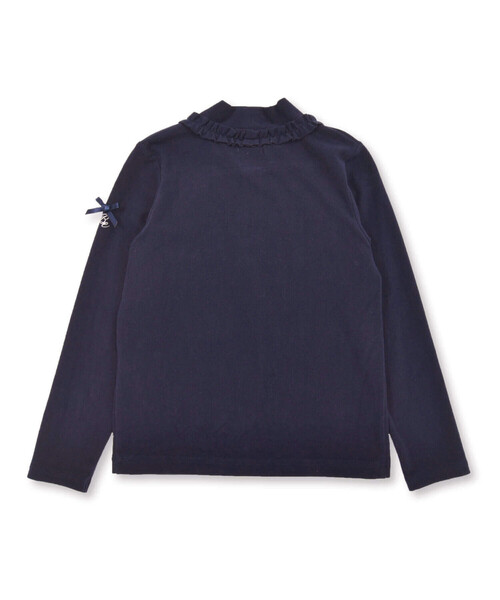 BeBe(ベベ)の「【日本製】ミップスウェードフリルハイネックTシャツ(80~150cm)(Tシャツ/カットソー・キッズ・オフホワイト/ネイビー/ピンク/グレー・120cm/130cm/140cm/90cm/110cm/100cm/80cm/150cm)」の14枚目の写真