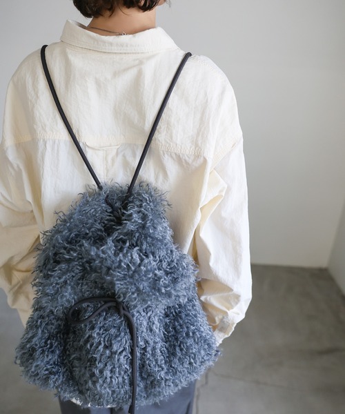 select MOCA（セレクトモカ）の「【ZOZO限定】ボアナップサック（バックパック/リュック・レディース・チャコール/ベージュ/ブルー・FREE）」の17枚目の写真