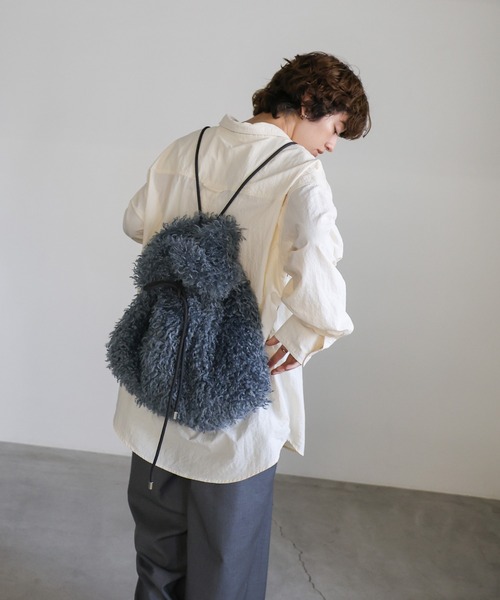 select MOCA（セレクトモカ）の「【ZOZO限定】ボアナップサック（バックパック/リュック・レディース・チャコール/ベージュ/ブルー・FREE）」の19枚目の写真