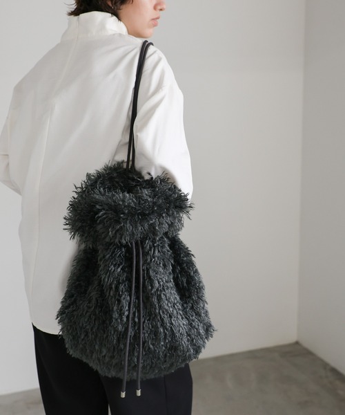 select MOCA（セレクトモカ）の「【ZOZO限定】ボアナップサック（バックパック/リュック・レディース・チャコール/ベージュ/ブルー・FREE）」の9枚目の写真