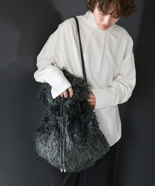 select MOCA（セレクトモカ）の「【ZOZO限定】ボアナップサック（バックパック/リュック・レディース・チャコール/ベージュ/ブルー・FREE）」の12枚目の写真