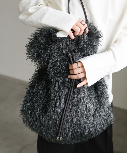 select MOCA（セレクトモカ）の「【ZOZO限定】ボアナップサック（バックパック/リュック・レディース・チャコール/ベージュ/ブルー・FREE）」の15枚目の写真