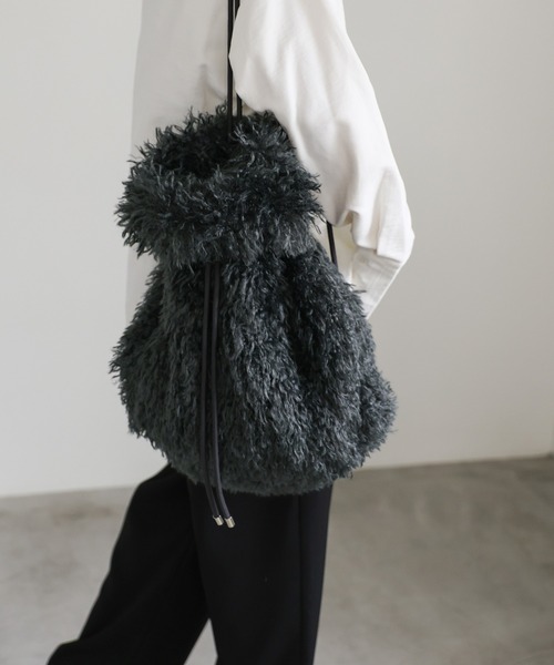 select MOCA（セレクトモカ）の「【ZOZO限定】ボアナップサック（バックパック/リュック・レディース・チャコール/ベージュ/ブルー・FREE）」の10枚目の写真