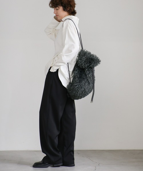 select MOCA（セレクトモカ）の「【ZOZO限定】ボアナップサック（バックパック/リュック・レディース・チャコール/ベージュ/ブルー・FREE）」の13枚目の写真