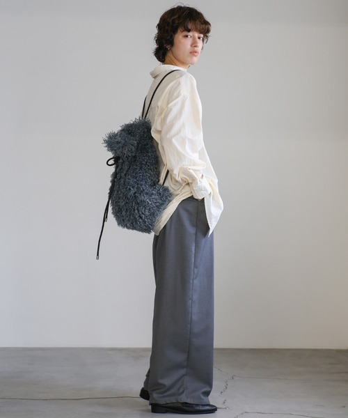 select MOCA（セレクトモカ）の「【ZOZO限定】ボアナップサック（バックパック/リュック・レディース・チャコール/ベージュ/ブルー・FREE）」の5枚目の写真