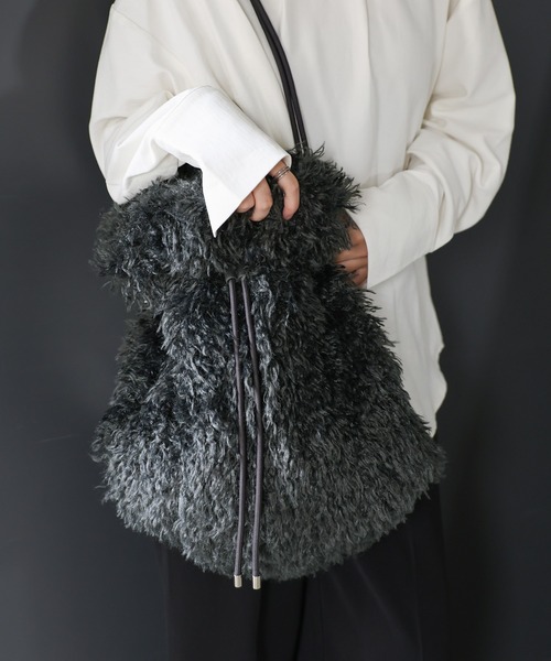 select MOCA（セレクトモカ）の「【ZOZO限定】ボアナップサック（バックパック/リュック・レディース・チャコール/ベージュ/ブルー・FREE）」の7枚目の写真