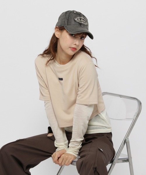 3.3 Field Trip （3.3フィールドトリップ）の「3.3 Field Trip／レイヤード ロングスリーブ（Tシャツ/カットソー・レディース・ライトベージュ/ブルー/ホワイト・FREE）」の10枚目の写真