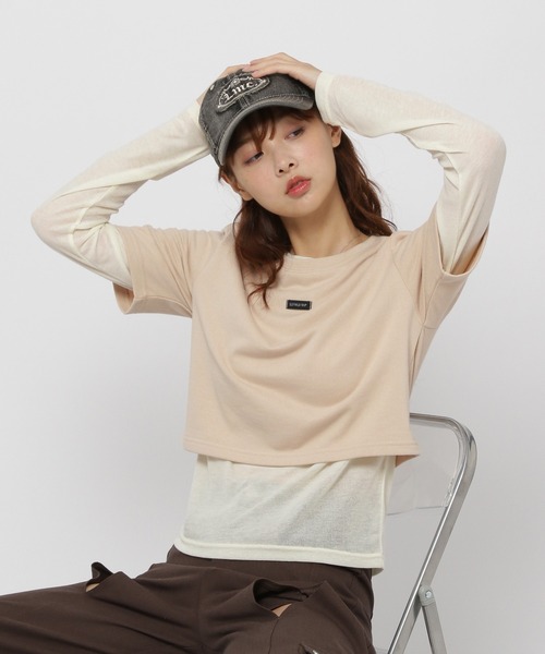 3.3 Field Trip （3.3フィールドトリップ）の「3.3 Field Trip／レイヤード ロングスリーブ（Tシャツ/カットソー・レディース・ライトベージュ/ブルー/ホワイト・FREE）」の11枚目の写真