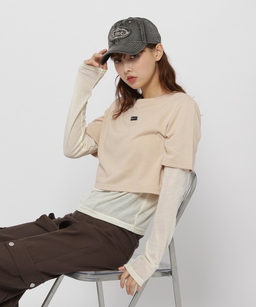 3.3 Field Trip （3.3フィールドトリップ）の「3.3 Field Trip／レイヤード ロングスリーブ（Tシャツ/カットソー・レディース・ライトベージュ/ブルー/ホワイト・FREE）」の12枚目の写真