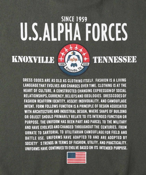 Alpha Industries(アルファインダストリーズ)の「ALPHA(アルファ)【メンズ】サンダーバードクルーネックスウェット(スウェット・メンズ・ブラック/オリーブ・L/M/XL)」の19枚目の写真