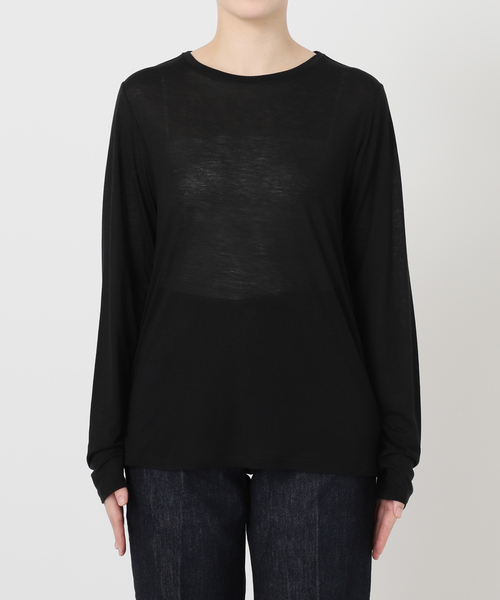 B.C STOCK(ベーセーストック)の「《追加》シアークルーネックロンTEE(Tシャツ/カットソー・レディース・ホワイト/ブラック/ブラック系その他・FREE)」の16枚目の写真