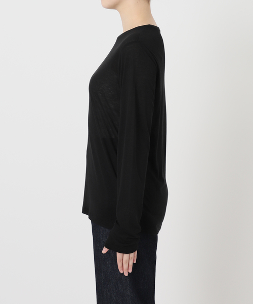 【TOTEME】ウールブレンドドレス クルーネック 長袖 ブラック ウールブークレー ボトルネックプルオーバー（01-01EI02-204