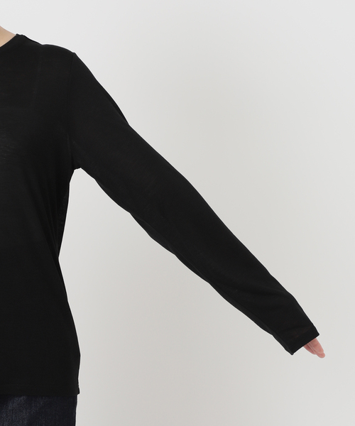 B.C STOCK(ベーセーストック)の「《追加》シアークルーネックロンTEE(Tシャツ/カットソー・レディース・ホワイト/ブラック/ブラック系その他・FREE)」の21枚目の写真