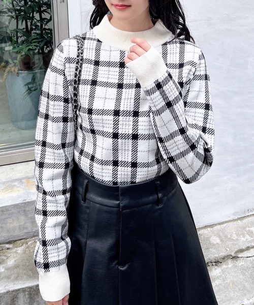 INGNI（イング）の「チェック柄ジャガードニット（ニット/セーター